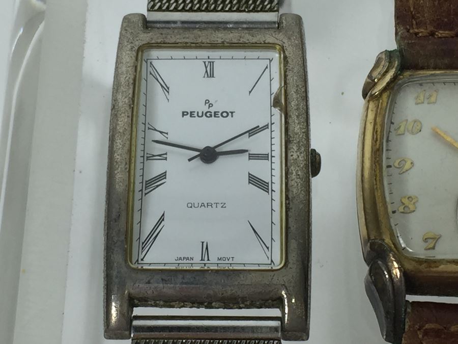 Collection Of (3) Vintage Watches: ELGIN Watch, SEIKO LASSALE Watch And Peugeot Watch [Photo 4]