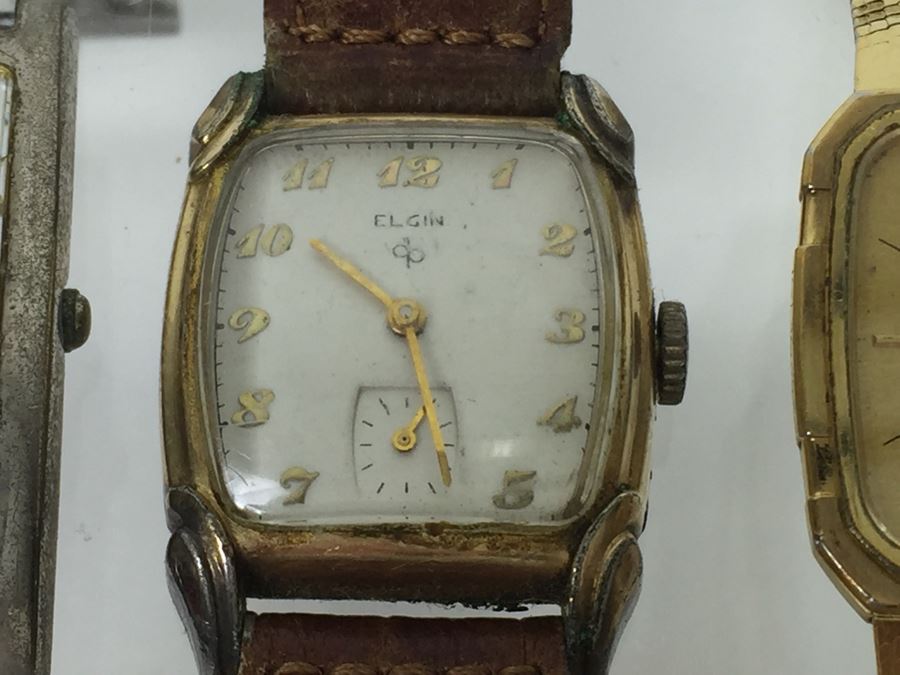Collection Of (3) Vintage Watches: ELGIN Watch, SEIKO LASSALE Watch And Peugeot Watch [Photo 3]