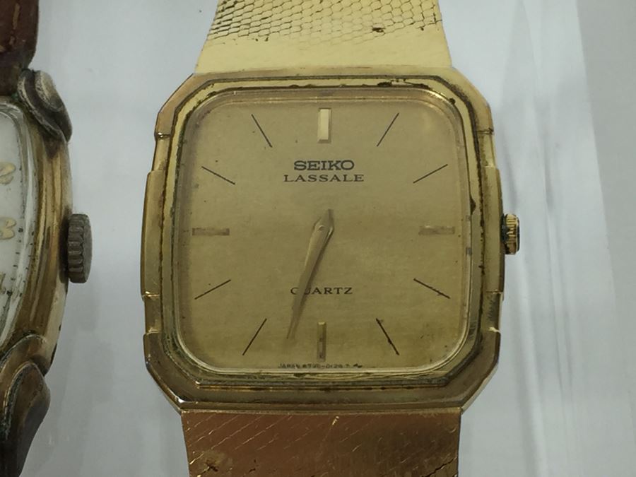 Collection Of (3) Vintage Watches: ELGIN Watch, SEIKO LASSALE Watch And Peugeot Watch [Photo 5]