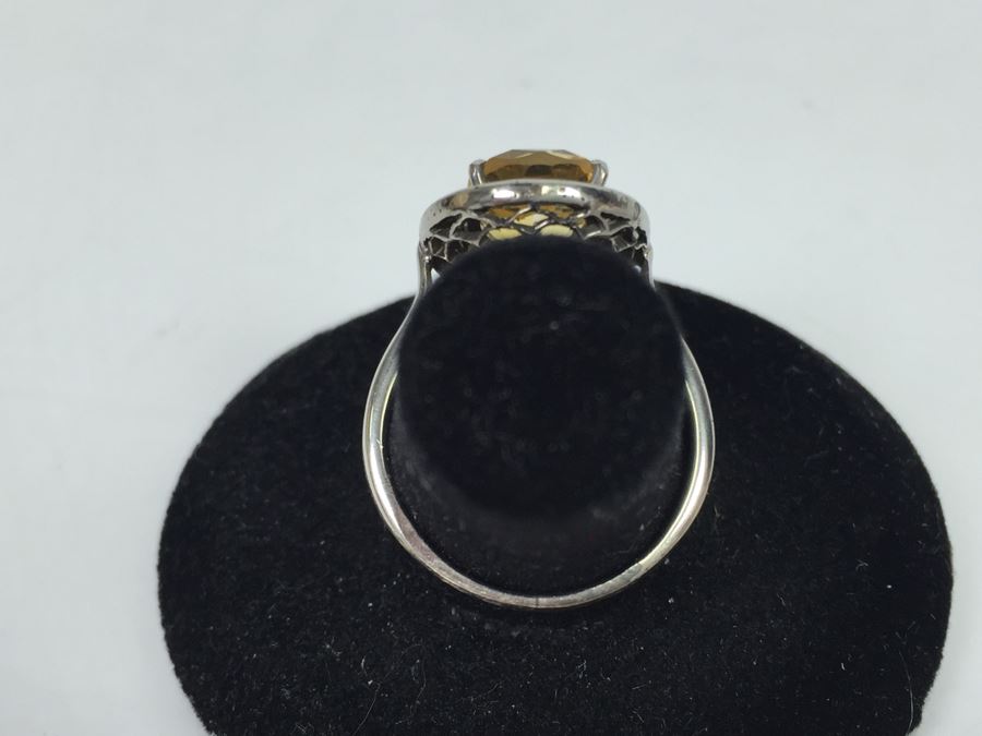 Sterling Silver Natural Citrine Apx 2.69 Carat 10 X 8 X 5.9MM 3.8g [Photo 6]