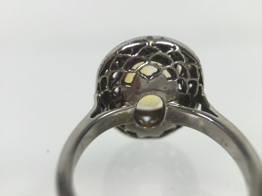 Sterling Silver Natural Citrine Apx 2.69 Carat 10 X 8 X 5.9MM 3.8g [Photo 15]