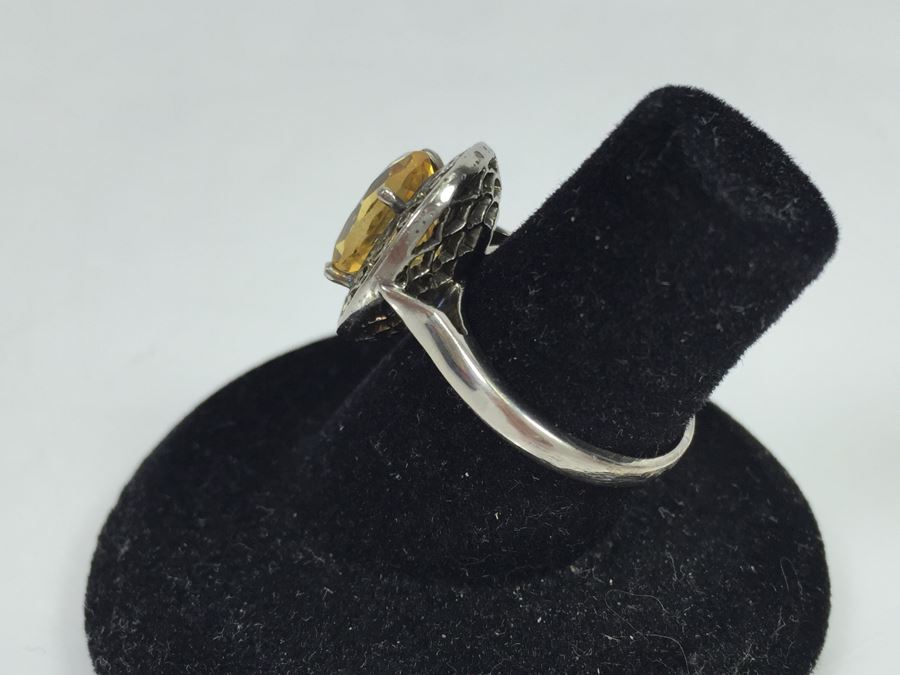 Sterling Silver Natural Citrine Apx 2.69 Carat 10 X 8 X 5.9MM 3.8g [Photo 7]