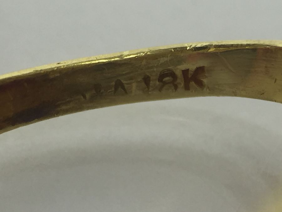 18K Yellow Gold Ring With (2) Round Blue Sapphires 6.2-6.3MM X 4.0MM Apx. 2.5 Carats Total Weight - Each Saphire Appraised At $1,000 Each But They Need Polishing - Must See In Person - Ring Size 6 9.3g [Photo 24]