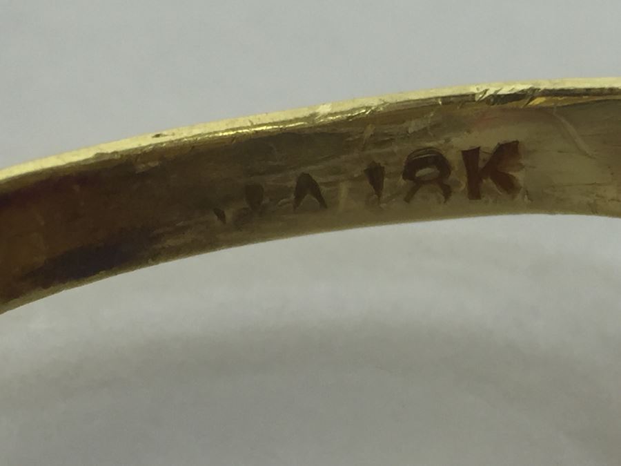 18K Yellow Gold Ring With (2) Round Blue Sapphires 6.2-6.3MM X 4.0MM Apx. 2.5 Carats Total Weight - Each Saphire Appraised At $1,000 Each But They Need Polishing - Must See In Person - Ring Size 6 9.3g [Photo 25]