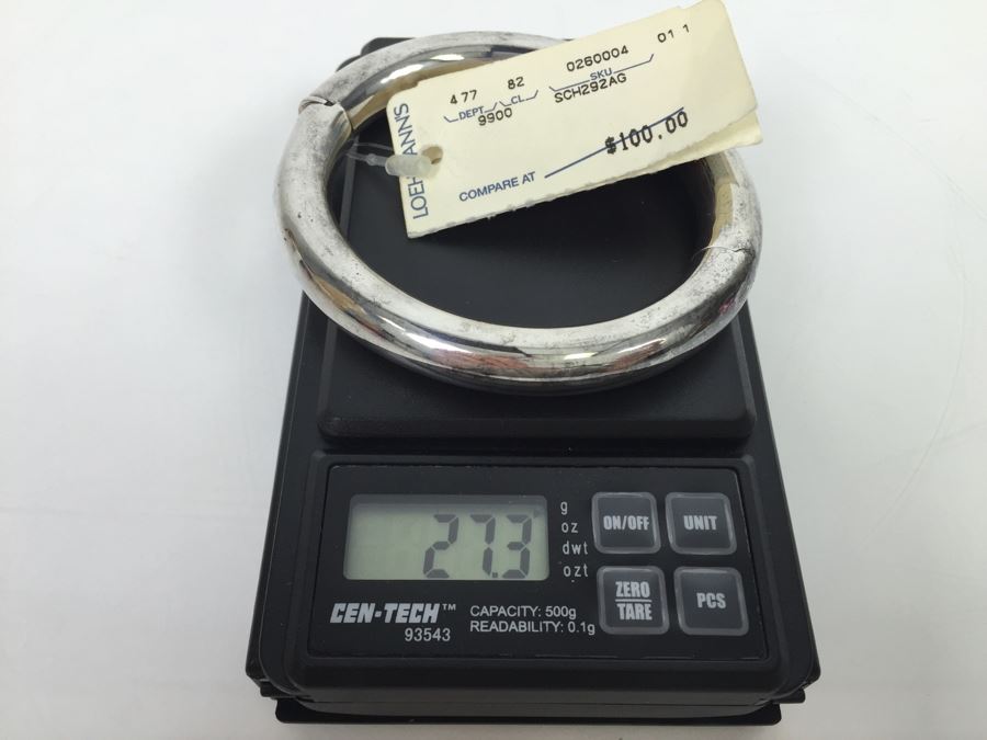 New Old Stock Sterling Silver Bangle Bracelet Italy 27.3g [Photo 7]