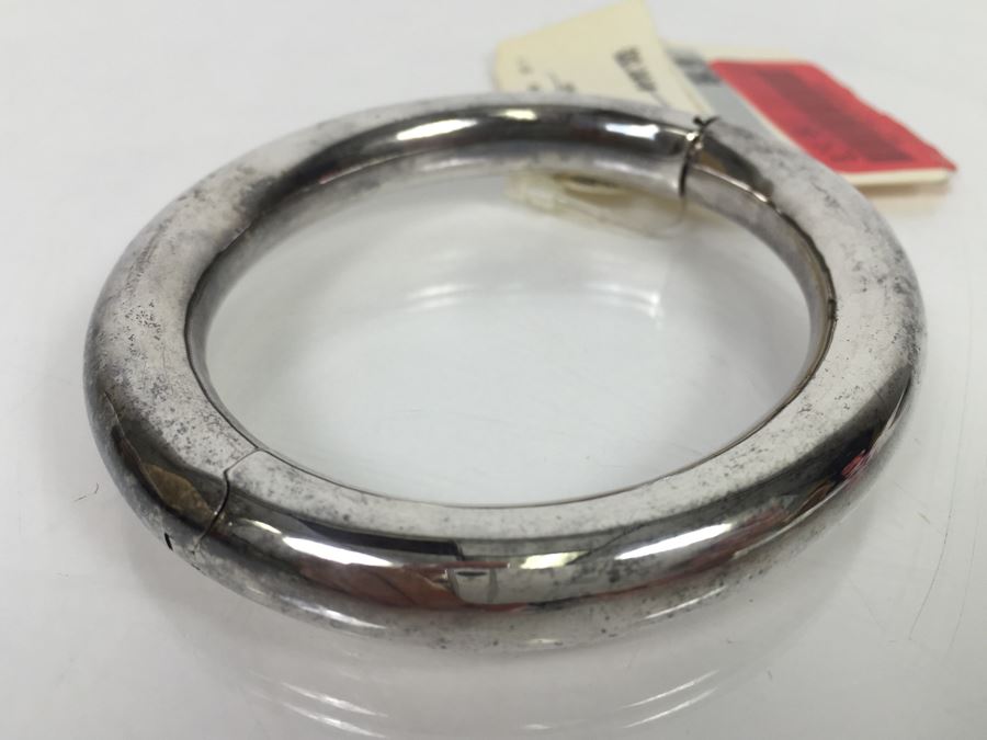 New Old Stock Sterling Silver Bangle Bracelet Italy 27.3g [Photo 4]