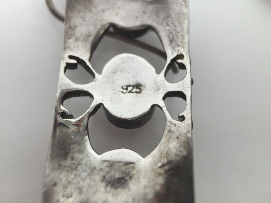 Sterling Silver Art Nouveau Style Earrings 6.5g [Photo 7]