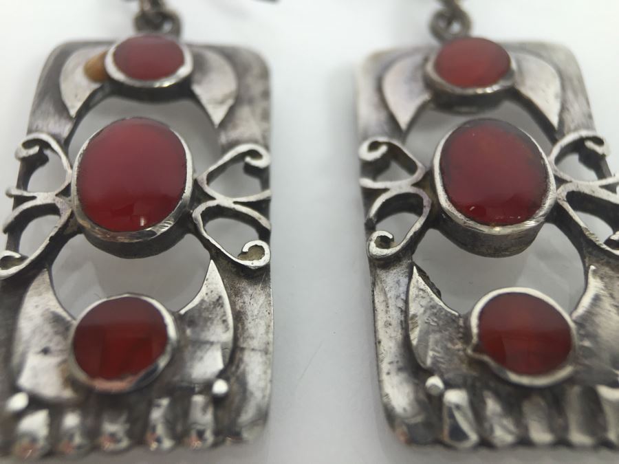 Sterling Silver Art Nouveau Style Earrings 6.5g [Photo 5]