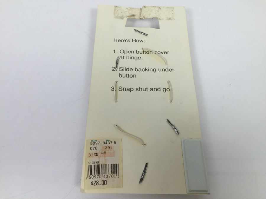 Vintage Faux Silver Button Covers New Old Stock [Photo 5]