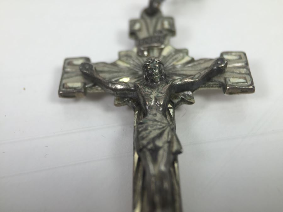 Vintage Sterling Silver Rosary Beads With Vintage Box Signed Sterling CREED 24.8g [Photo 8]