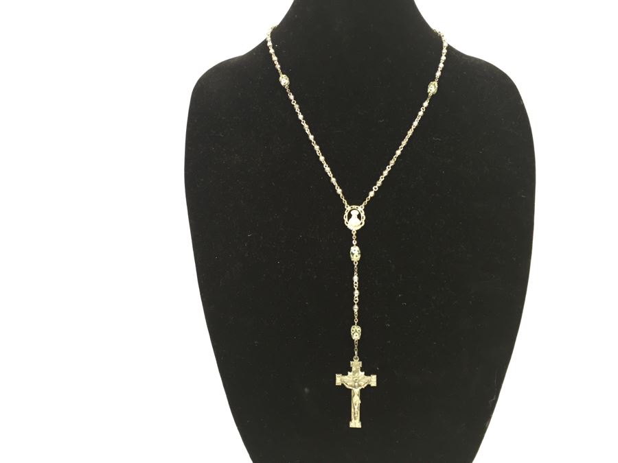 Vintage Sterling Silver Rosary Beads With Vintage Box Signed Sterling CREED 24.8g [Photo 16]