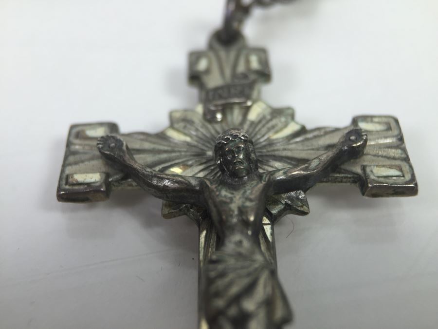 Vintage Sterling Silver Rosary Beads With Vintage Box Signed Sterling CREED 24.8g [Photo 7]