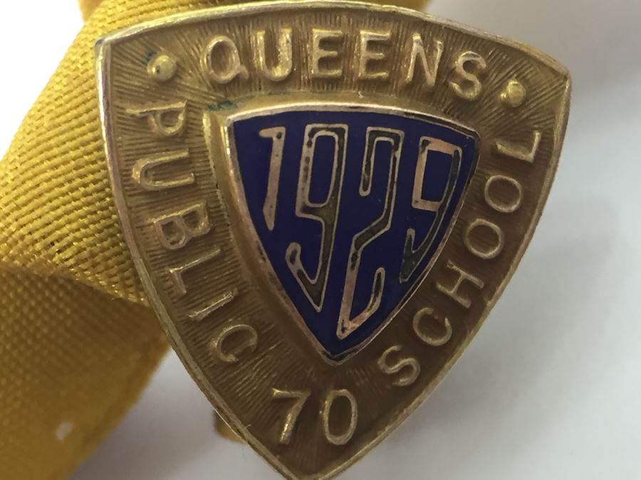 Various Vintage Pins 1929 Queens Public School And St. Scholastica School Pins With Vintage Box [Photo 6]