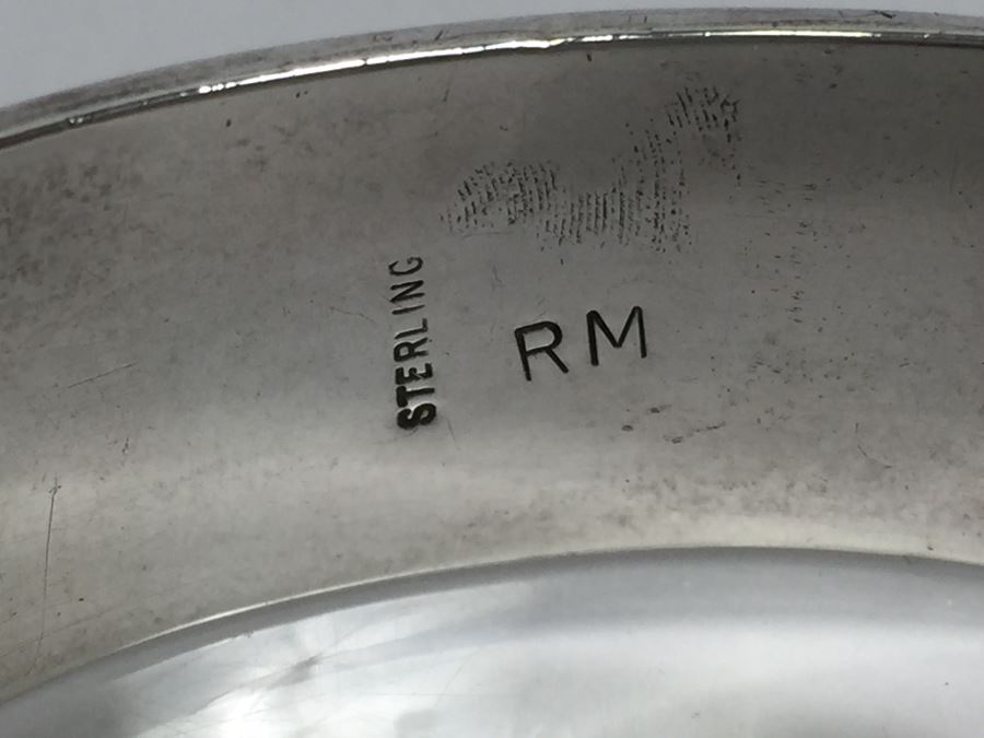 Sterling Silver Cuff Bracelet Signed RM 22g [Photo 5]