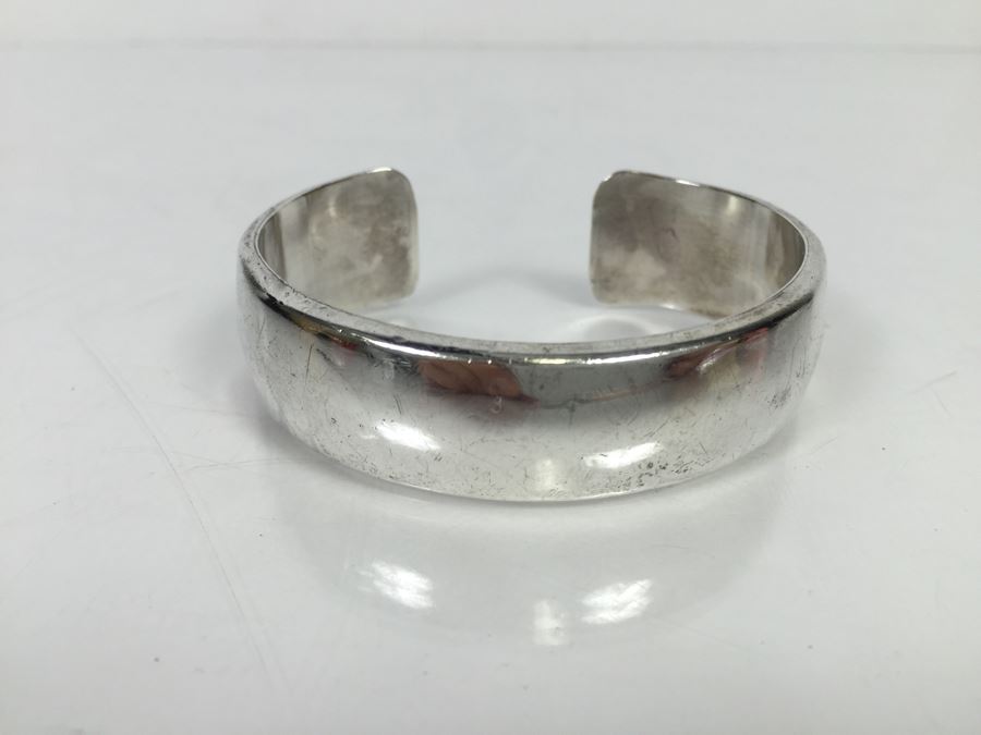 Sterling Silver Cuff Bracelet Signed RM 22g [Photo 3]