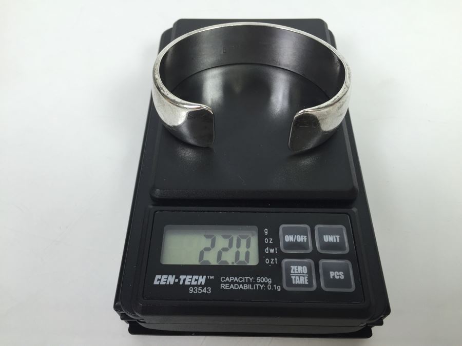 Sterling Silver Cuff Bracelet Signed RM 22g [Photo 6]