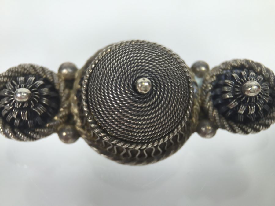 Stunning Filigree Sterling Silver Brooch 8.1g [Photo 10]