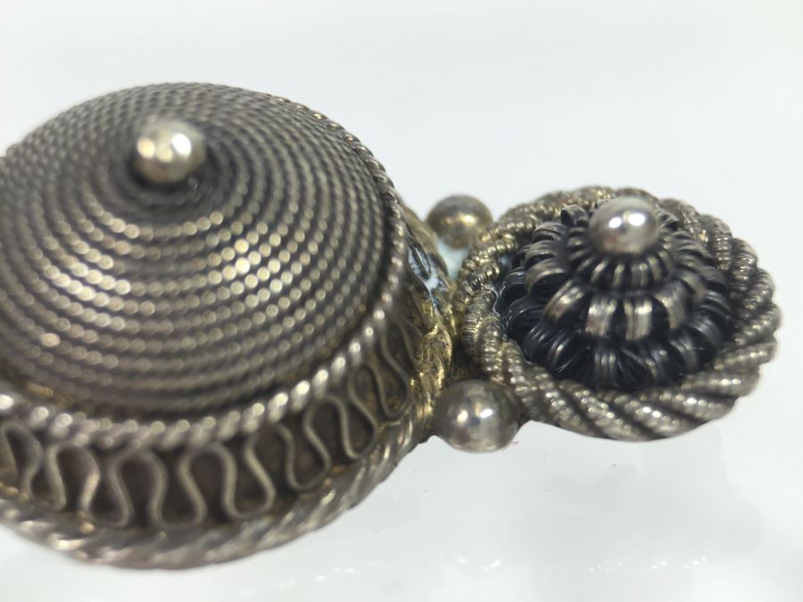 Stunning Filigree Sterling Silver Brooch 8.1g [Photo 12]