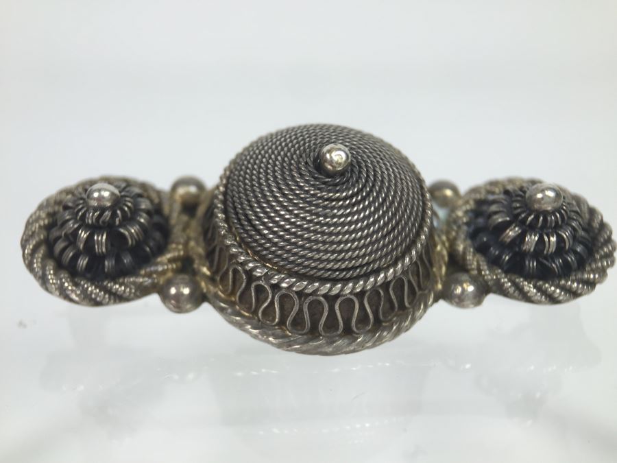 Stunning Filigree Sterling Silver Brooch 8.1g [Photo 8]
