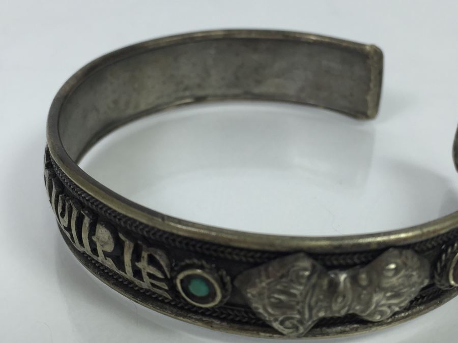 Israeli Silver Tone Cuff Bracelet [Photo 8]