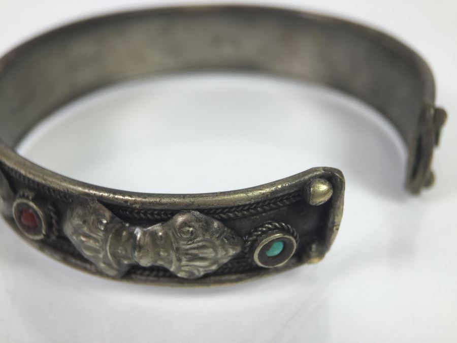 Israeli Silver Tone Cuff Bracelet [Photo 14]