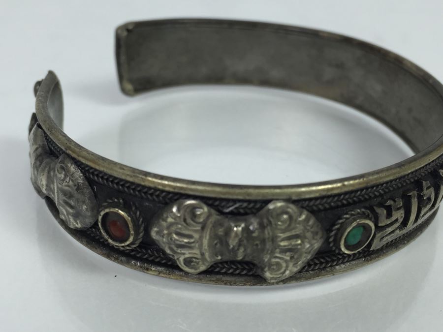Israeli Silver Tone Cuff Bracelet [Photo 5]