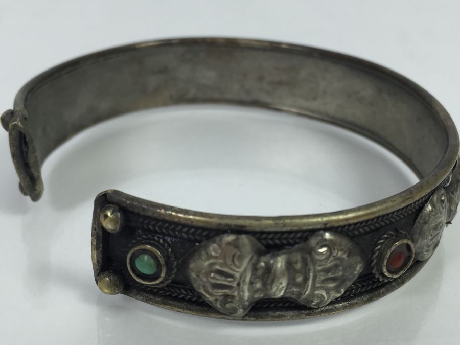 Israeli Silver Tone Cuff Bracelet [Photo 6]