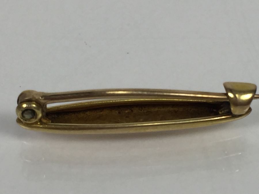 14K Yellow Gold Mongramed Pin 0.5g [Photo 7]