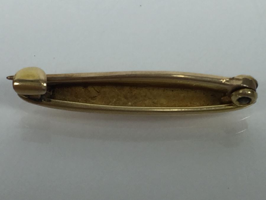 14K Yellow Gold Mongramed Pin 0.5g [Photo 6]