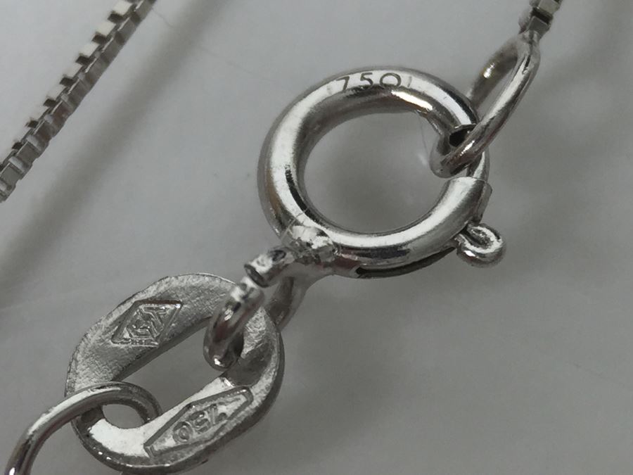 18K White Gold Box Chain 1.0g [Photo 5]