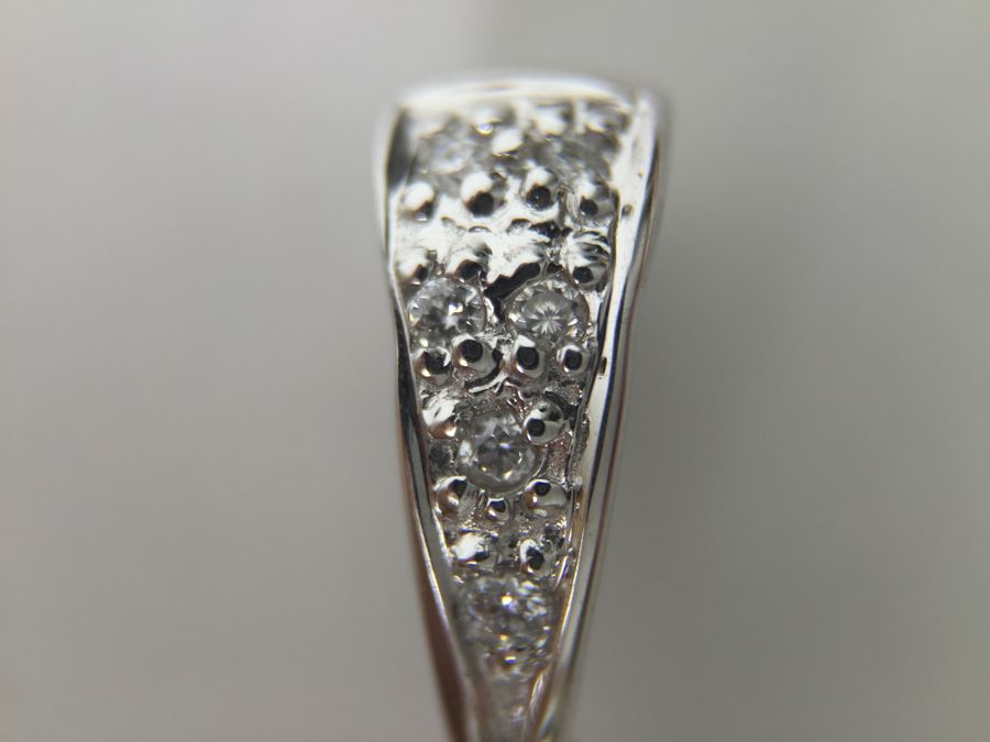 14K White Gold Pendant With Pearl And Small Clear Stones 1.8g [Photo 15]