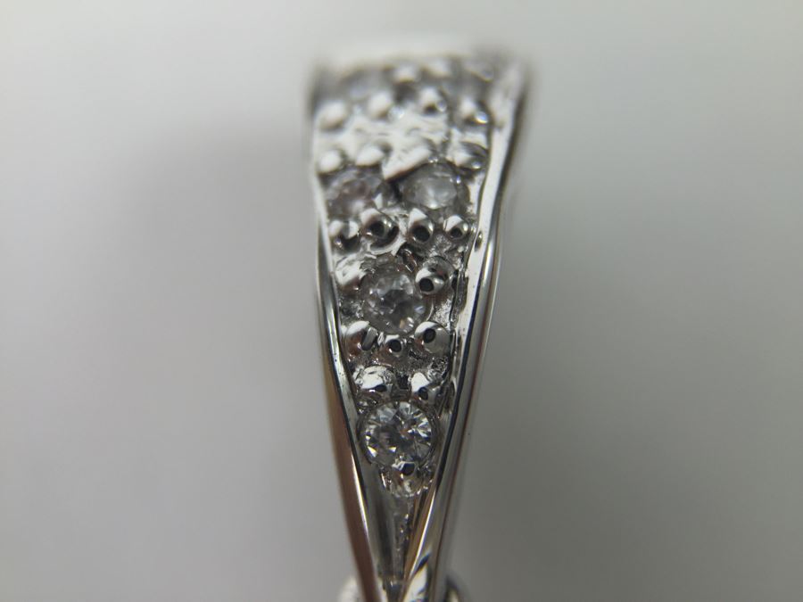 14K White Gold Pendant With Pearl And Small Clear Stones 1.8g [Photo 14]