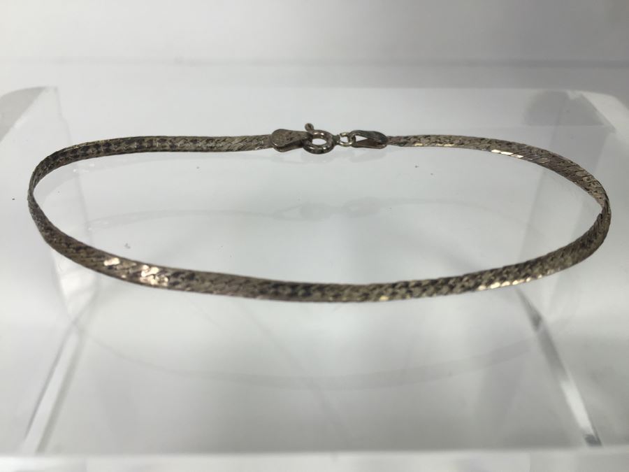 Sterling Silver Herringbone Bracelet 1.5g [Photo 2]