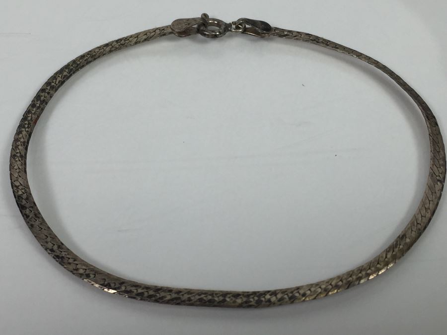 Sterling Silver Herringbone Bracelet 1.5g [Photo 3]