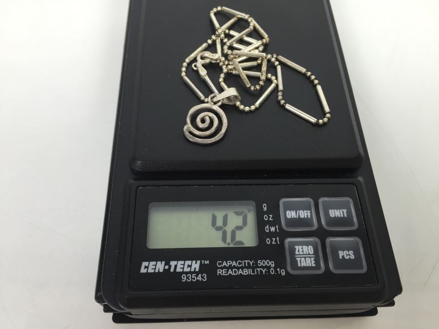 Sterling Silver Pendant With Sterling Silver Chain Italy 4.2g [Photo 6]