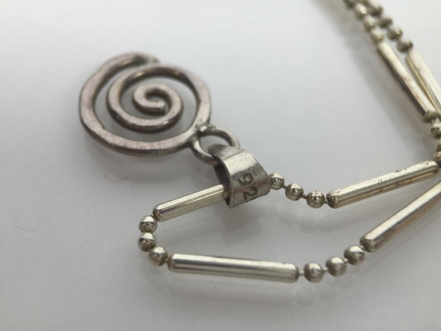 Sterling Silver Pendant With Sterling Silver Chain Italy 4.2g [Photo 4]