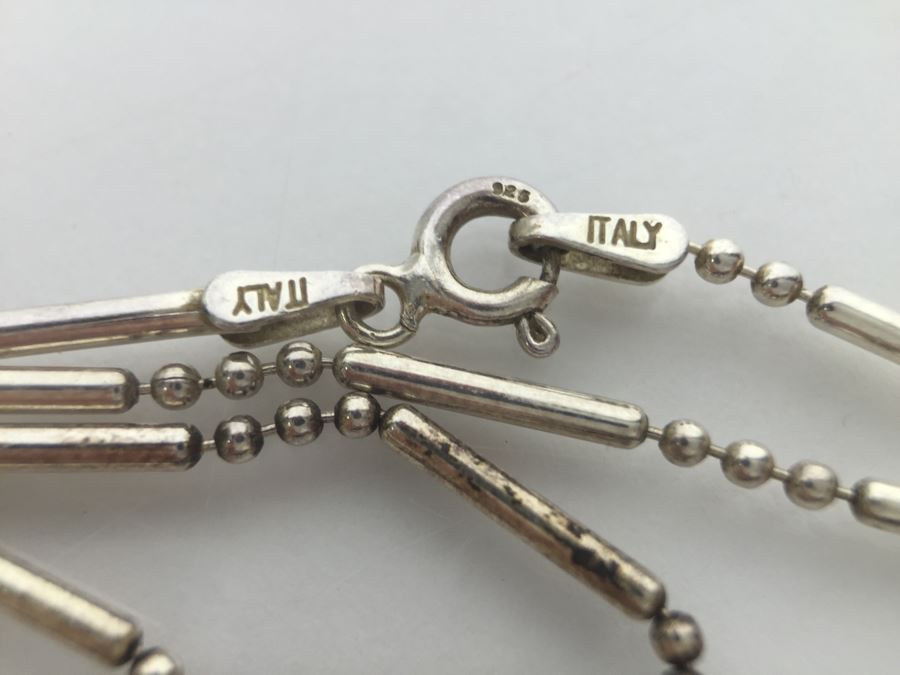 Sterling Silver Pendant With Sterling Silver Chain Italy 4.2g [Photo 5]