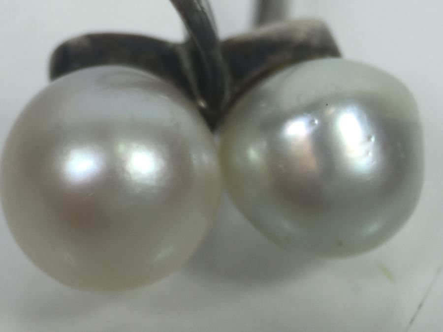 Sterling Silver Ring With (2) Pearls 3.9g [Photo 2]