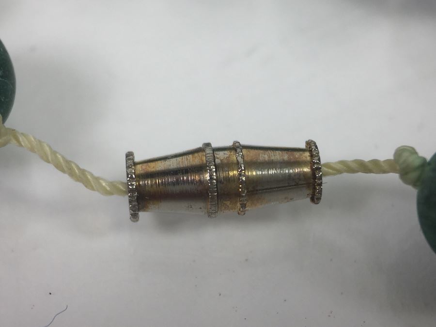 Malachite Necklace Individually Knotted Note Some Stones Are Chipped 54g [Photo 8]