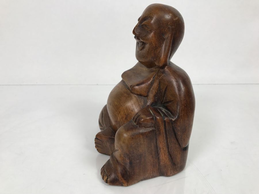 Wooden Carved Laughing Buddha [Photo 9]