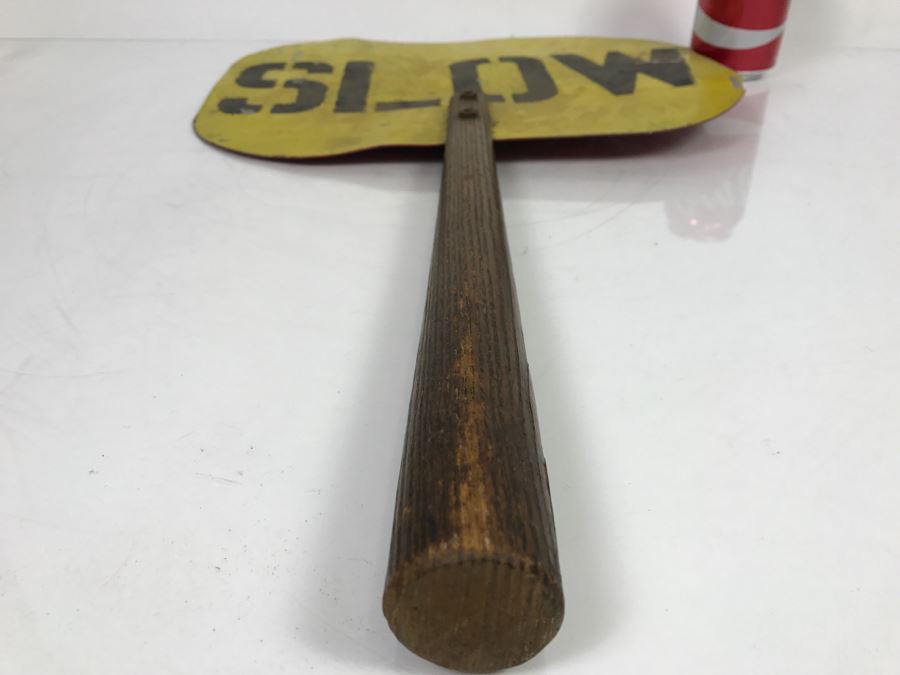 Vintage Handheld STOP SLOW Wood And Metal Handmade Sign [Photo 6]