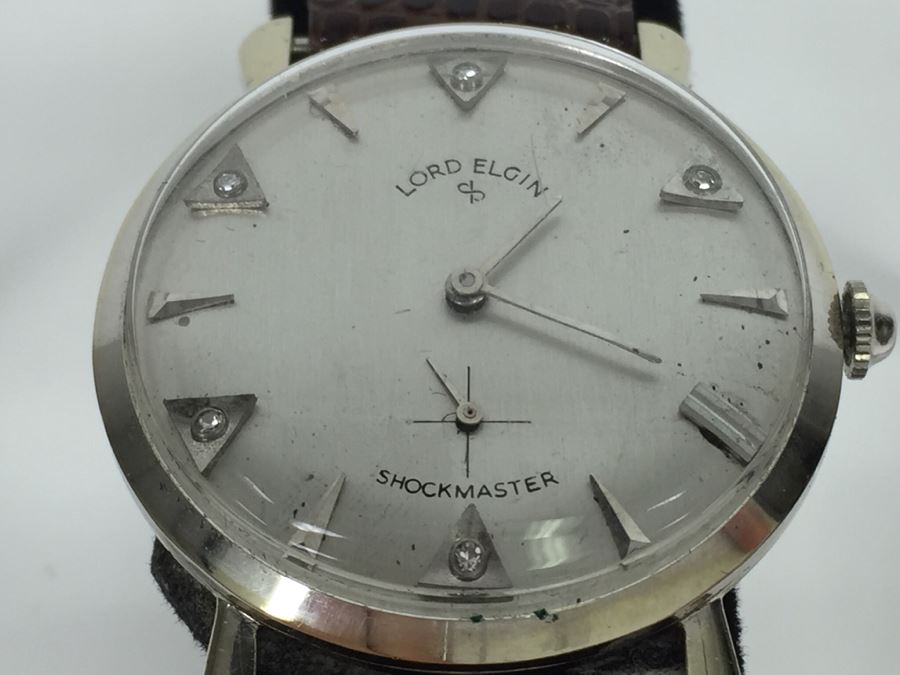 Vintage Lord Elgin Men's 14k Gold Shockmaster Watch [Photo 4]