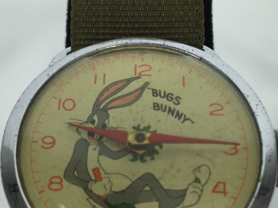 Vintage Bugs Bunny Warner Bros Cartoons Character Watch Made In Switzerland [Photo 4]