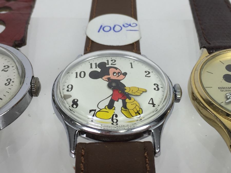 Set Of 3 Vintage Mickey Mouse Walt Disney Productions Character Watches [Photo 8]