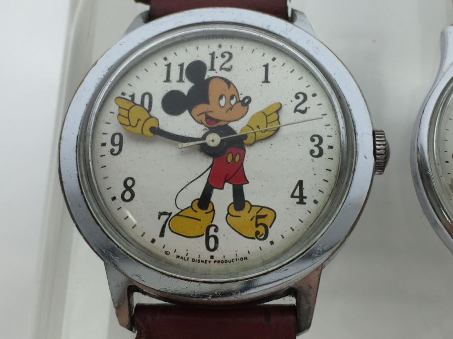 Set Of 3 Vintage Mickey Mouse Walt Disney Productions Character Watches