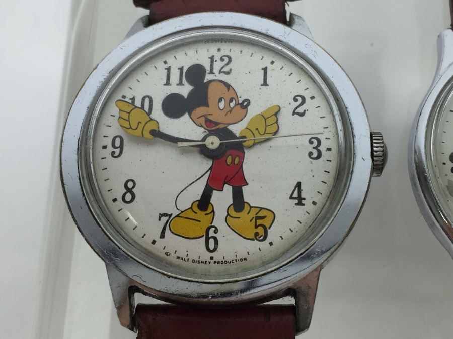 Set Of 3 Vintage Mickey Mouse Walt Disney Productions Character Watches