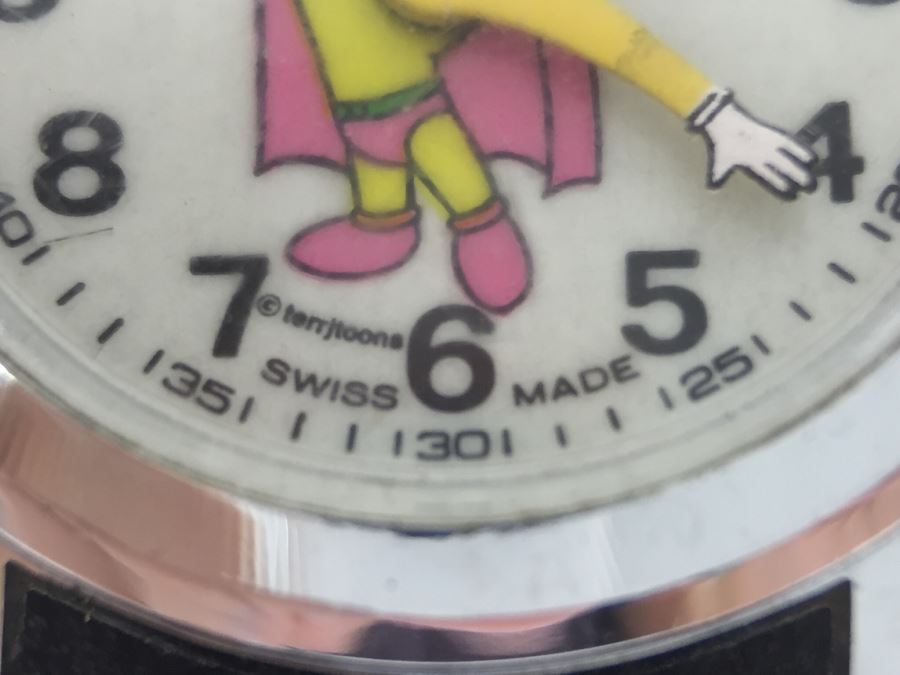 Vintage MIGHTY MOUSE Terrytoons Character Watch Swiss Made [Photo 7]