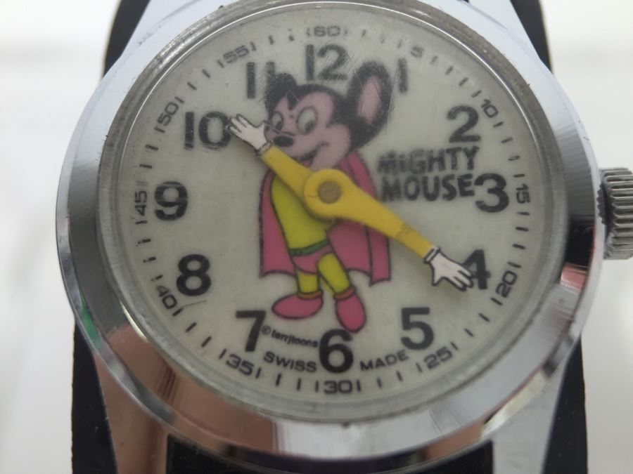 Vintage MIGHTY MOUSE Terrytoons Character Watch Swiss Made [Photo 5]