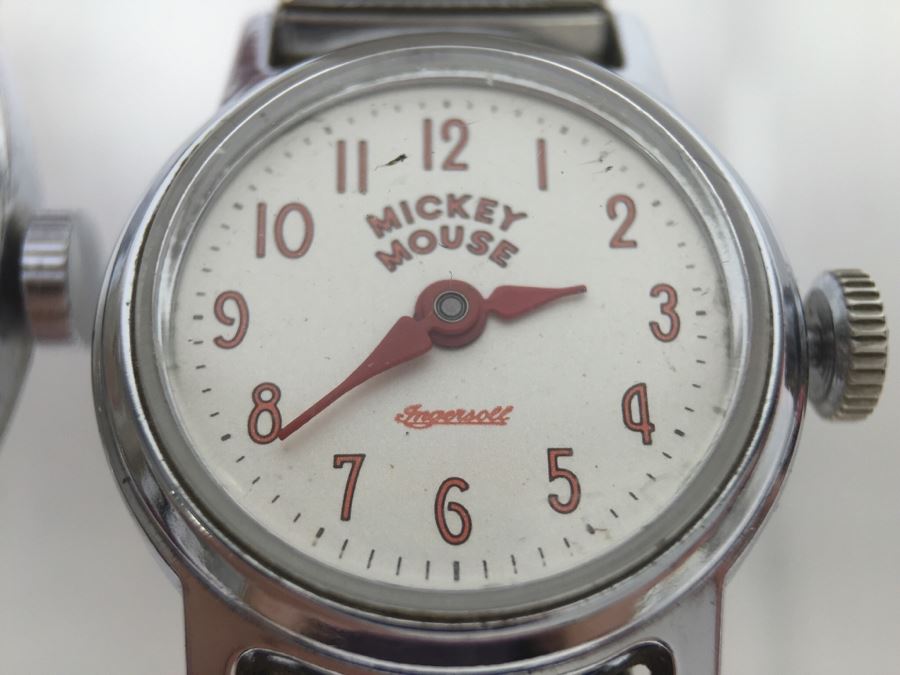 Set Of (3) Vintage Mickey Mouse Walt Disney Productions Character Watches (2) Ingersoll And (1) Bradley [Photo 10]