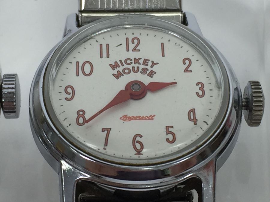Set Of (3) Vintage Mickey Mouse Walt Disney Productions Character Watches (2) Ingersoll And (1) Bradley [Photo 8]